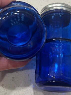 Cobalt Blue Glass Spice Jars (S&P Shakers)